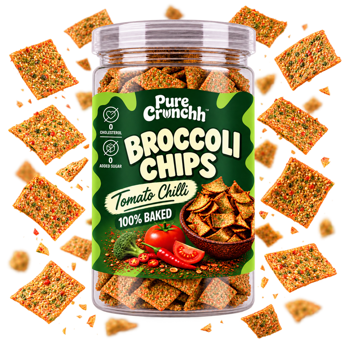 Tomato Chilli Broccoli Chips