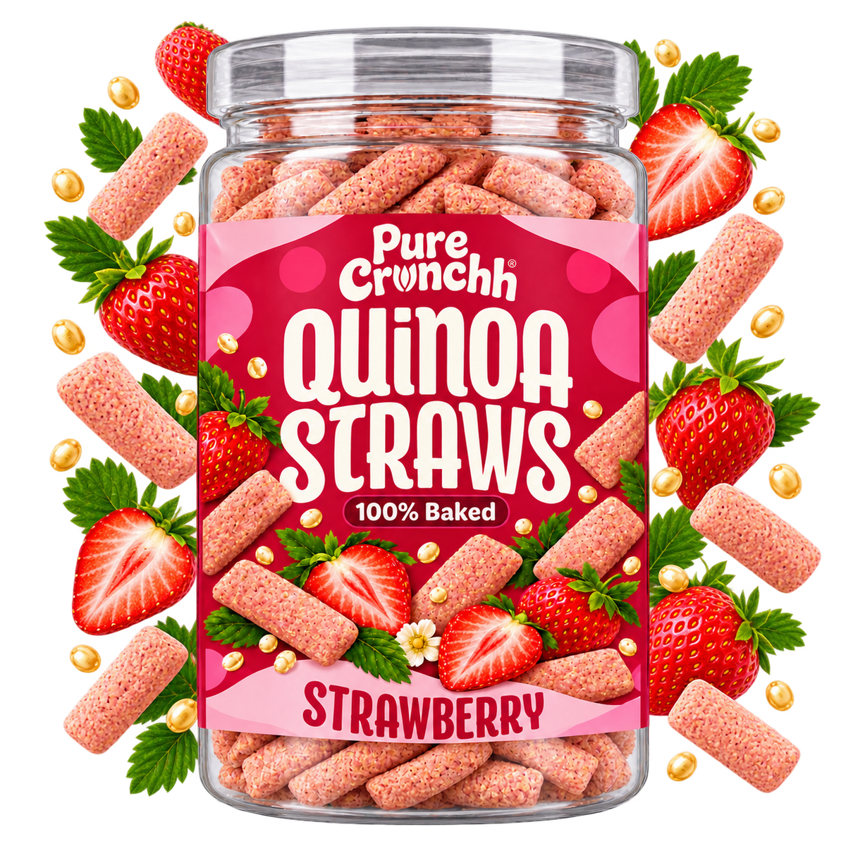 Strawberry Baked Quinoa Straws