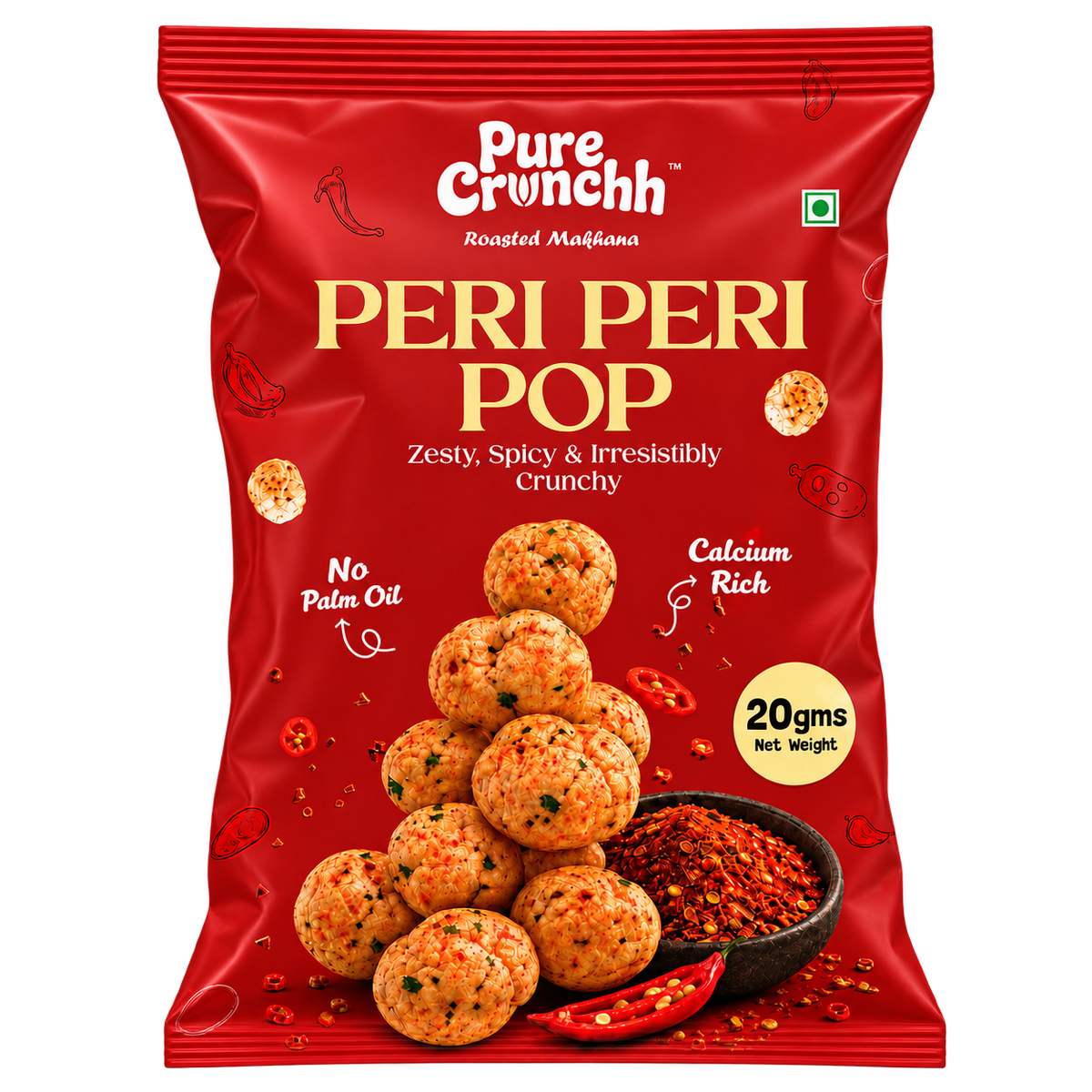 Peri Peri Pop Roasted Makhana
